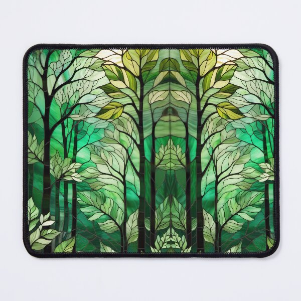 Item preview, Lush green stained glass forest designed and sold by NolineXpression.