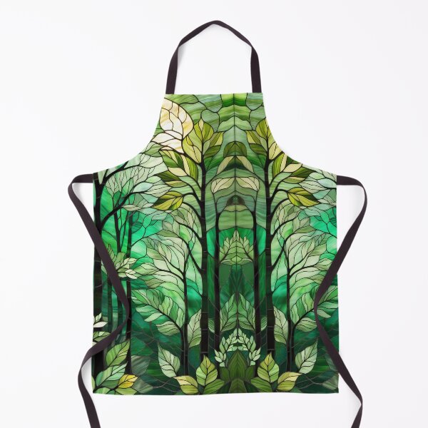 Item preview, Lush green stained glass forest designed and sold by NolineXpression.
