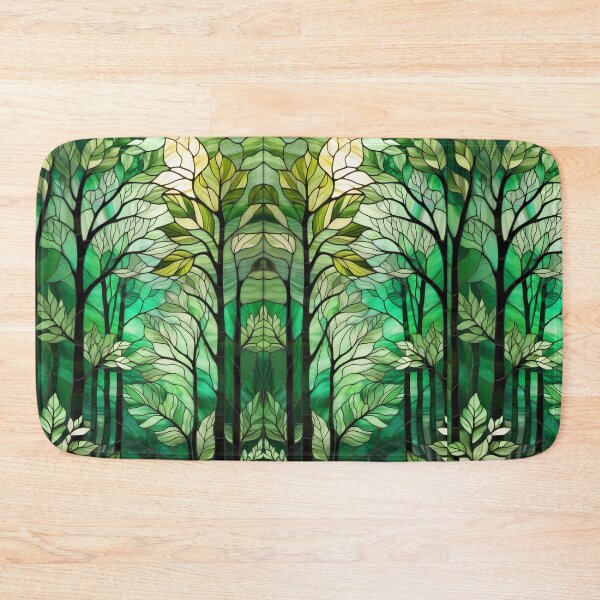 Item preview, Lush green stained glass forest designed and sold by NolineXpression.