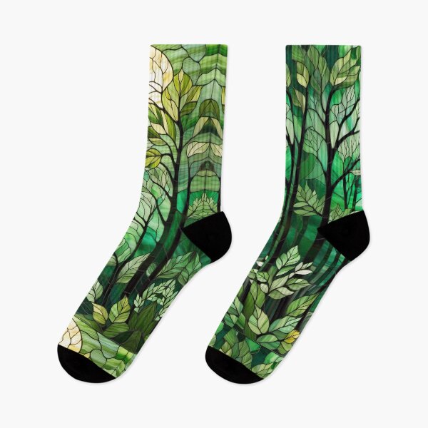 Item preview, Lush green stained glass forest designed and sold by NolineXpression.