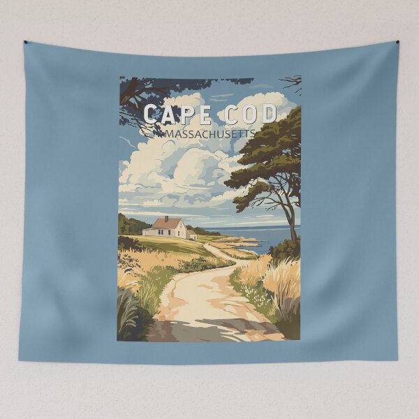 Item preview, Cape Cod Massachusetts Travel Art Vintage designed and sold by KrisSidDesigns.