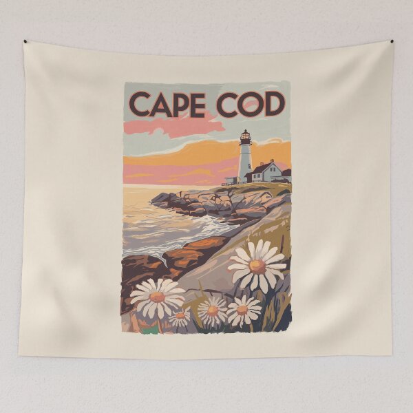 Item preview, Cape Cod Massachusetts Painterly Travel Art Vintage designed and sold by KrisSidDesigns.