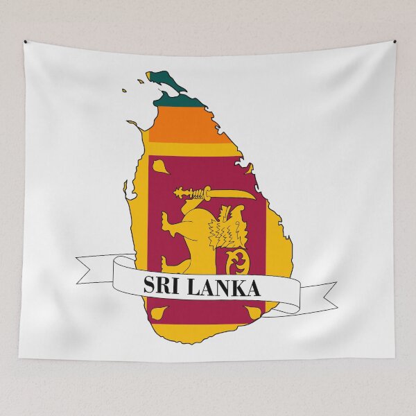 Item preview, Sri Lanka flag map designed and sold by visual adventures.