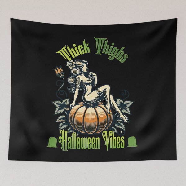 Item preview, Thick Thighs Halloween Vibes Fun designed and sold by LuminOrb.