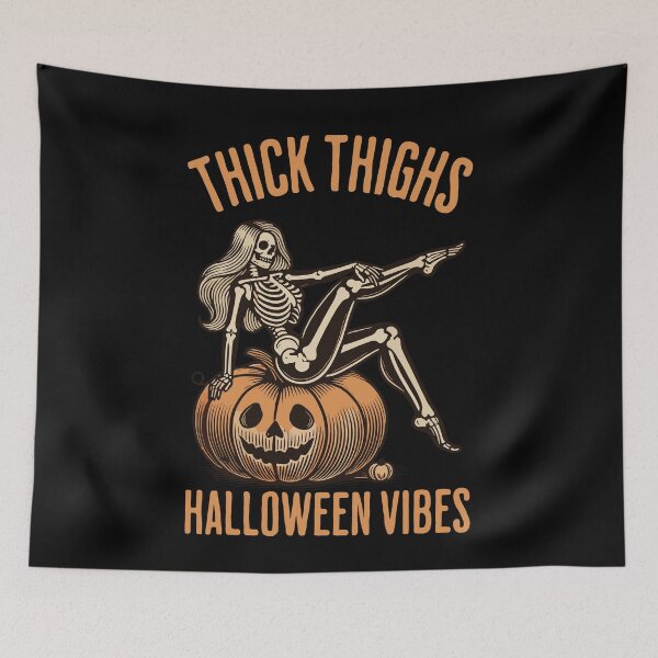 Item preview, Thick Thighs Spooky Halloween Vibes Fun designed and sold by LuminOrb.