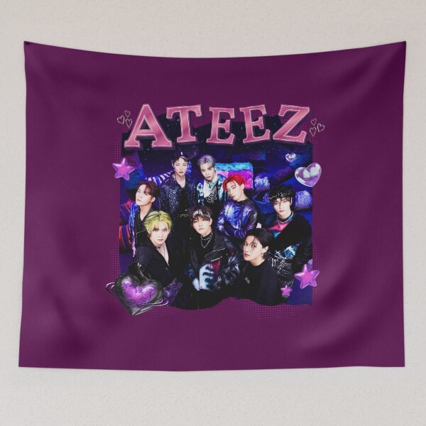 Item preview, ATEEZ Purple Collage: Vibrant Kpop Group Art designed and sold by AJUNICE STUDIO.