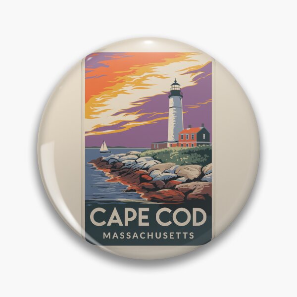 Item preview, Cape Cod Massachusetts Illustration Travel Art Vintage designed and sold by KrisSidDesigns.