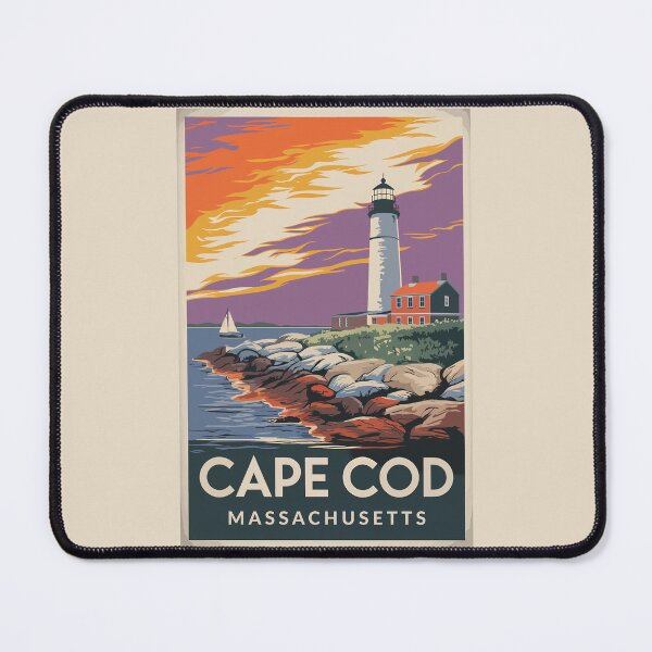 Item preview, Cape Cod Massachusetts Illustration Travel Art Vintage designed and sold by KrisSidDesigns.