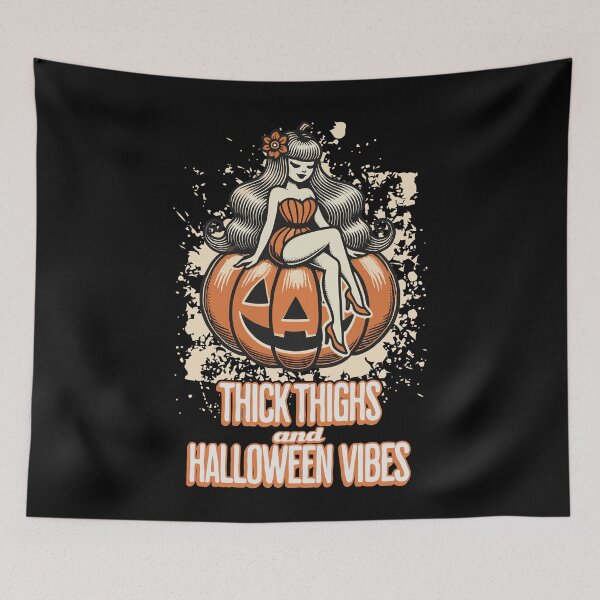 Item preview, Thick Thighs and Halloween Vibes Fun designed and sold by LuminOrb.