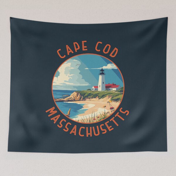 Item preview, Cape Cod Massachusetts Retro Distressed Circle designed and sold by KrisSidDesigns.