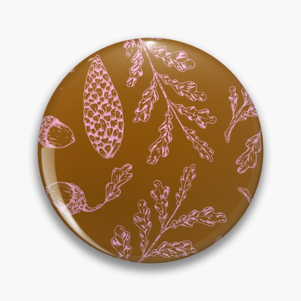 Item preview, Vintage Pine Cone Pattern - Brown and Pink designed and sold by bowsbotanicals.