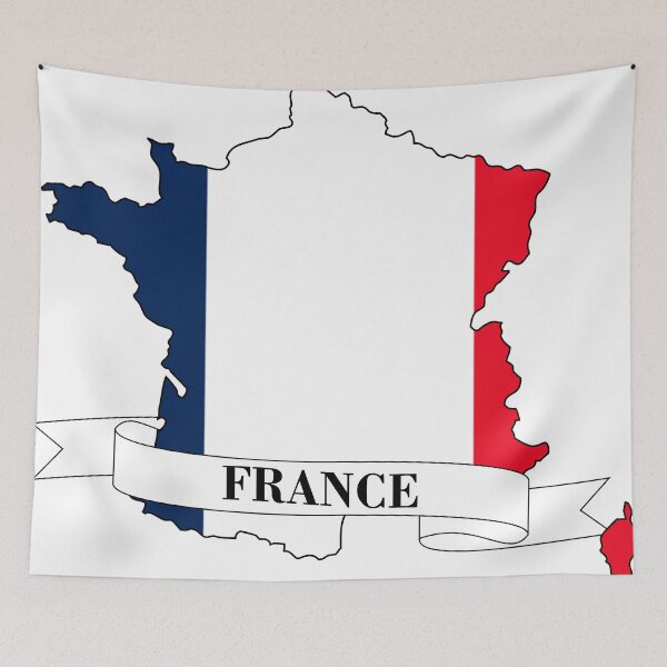 Item preview, France flag map designed and sold by visual adventures.