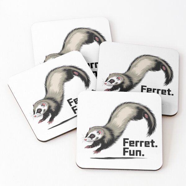 Item preview, Dynamic Ferret Leaping Design – Ferret Fun Art designed and sold by Petpixy.