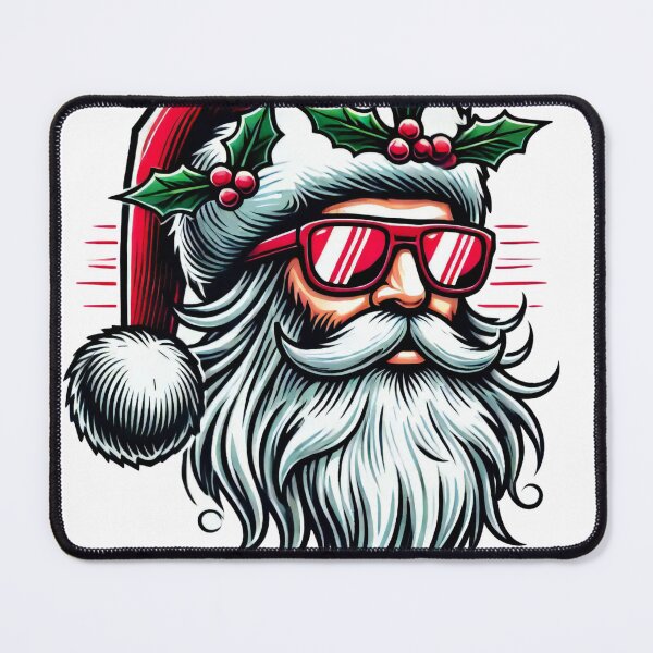Item preview, Cool Santa with Holly and Sunglasses Christmas Design designed and sold by lubushop1.