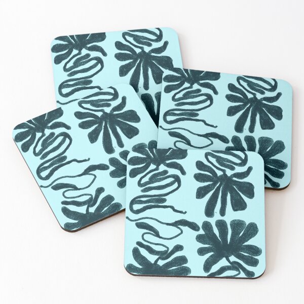 Item preview, Blue and Teal Boho Abstract Flower designed and sold by bowsbotanicals.