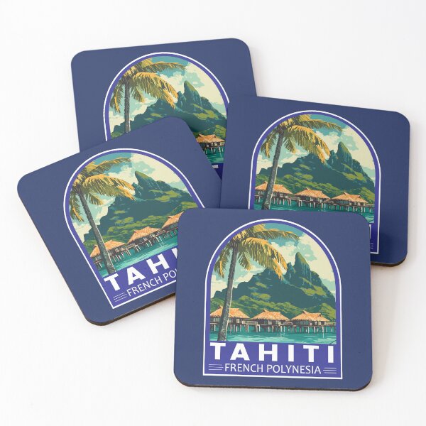 Item preview, Tahiti French Polynesia Travel Art Emblem designed and sold by KrisSidDesigns.