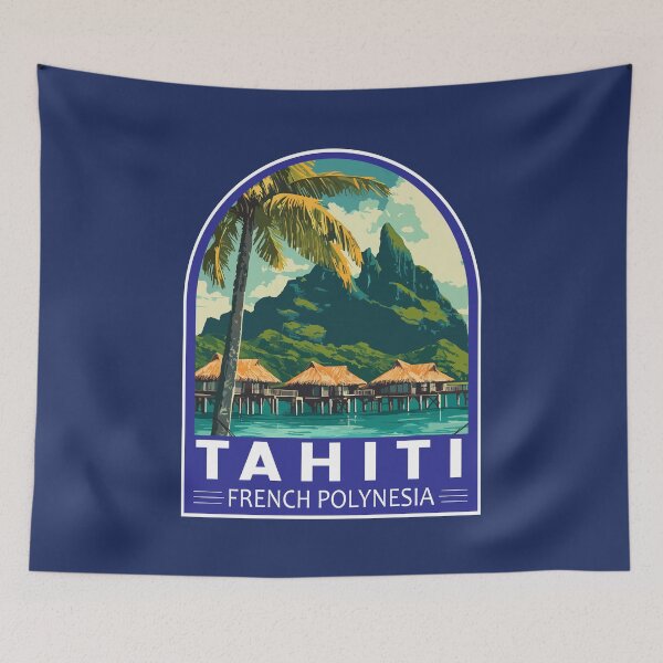 Item preview, Tahiti French Polynesia Travel Art Emblem designed and sold by KrisSidDesigns.