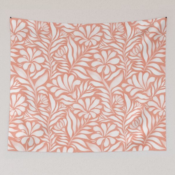 Item preview, Carnation floral pattern in peach fuzz pink designed and sold by Miss-Belle.