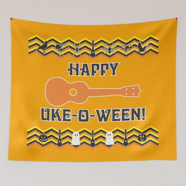 Item preview, Happy Uke-o-Ween Ugly Sweater Design designed and sold by UkuleleGeorge.