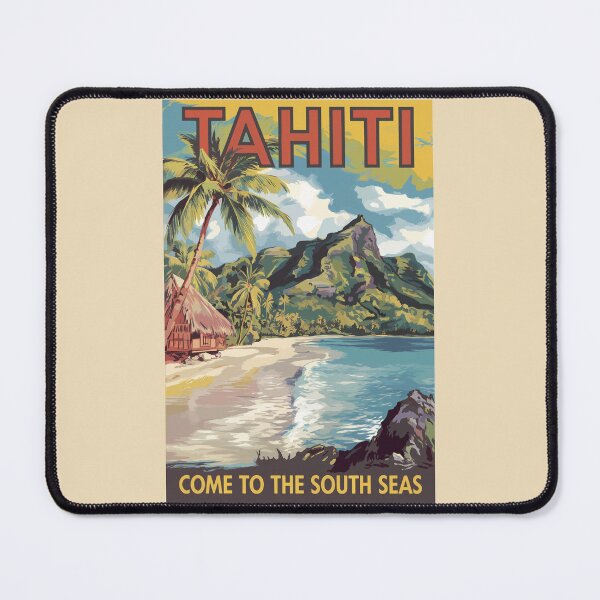 Item preview, Tahiti French Polynesia Painterly Travel Art Vintage designed and sold by KrisSidDesigns.