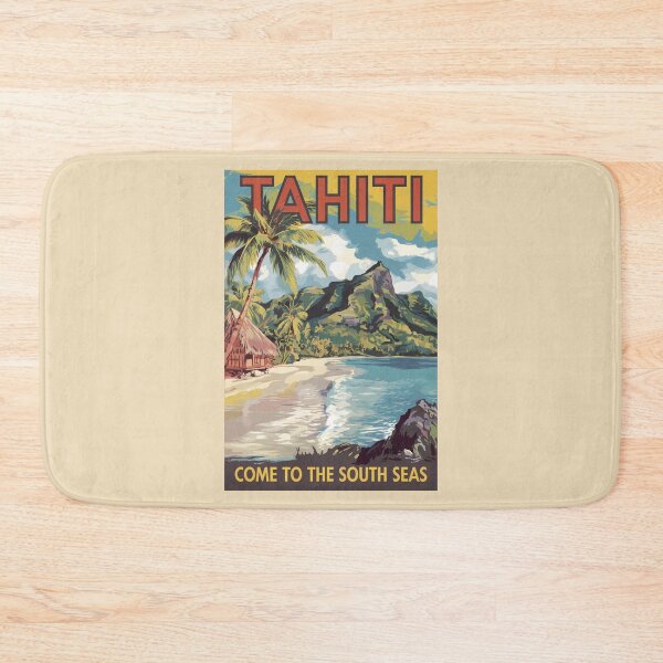 Item preview, Tahiti French Polynesia Painterly Travel Art Vintage designed and sold by KrisSidDesigns.