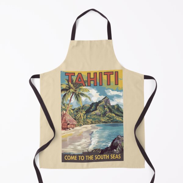 Item preview, Tahiti French Polynesia Painterly Travel Art Vintage designed and sold by KrisSidDesigns.