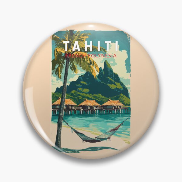 Item preview, Tahiti Illustration Travel Art Vintage designed and sold by KrisSidDesigns.
