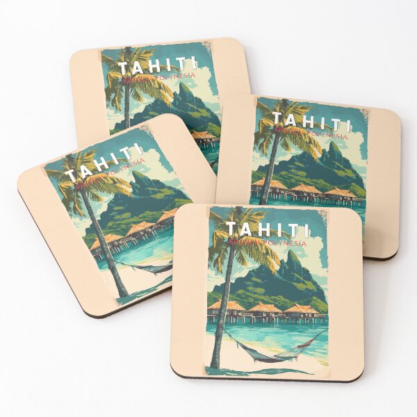 Item preview, Tahiti Illustration Travel Art Vintage designed and sold by KrisSidDesigns.