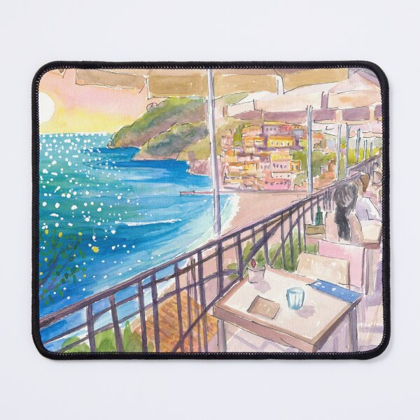 Item preview, Amalfi Seaview Cafe Overlooking the Gulf of Salerno designed and sold by artshop77.