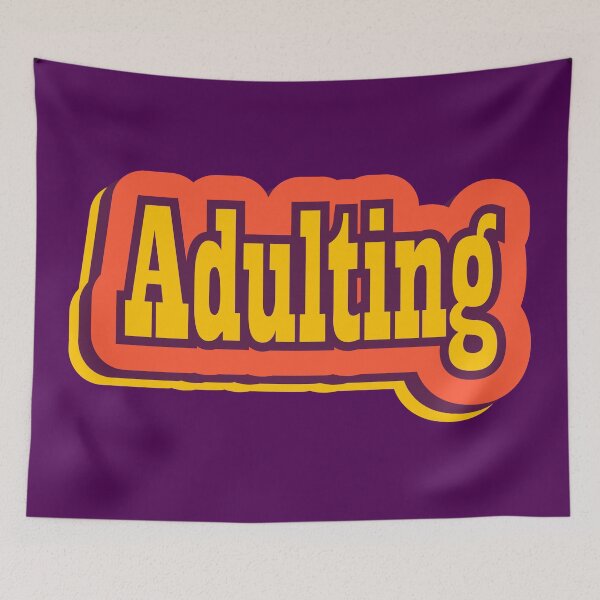 Item preview, Adulting Retro Typography, Vintage Slang Word designed and sold by ArtNoveltee.