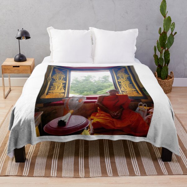 Item preview, A Buddhist Monk at the Phra Pathom Chedi Temple, Thailand designed and sold by JonDelorme.