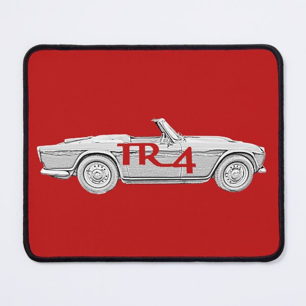 Item preview, Triumph TR4 1960s classic car side view monochrome with emblem designed and sold by soitwouldseem.