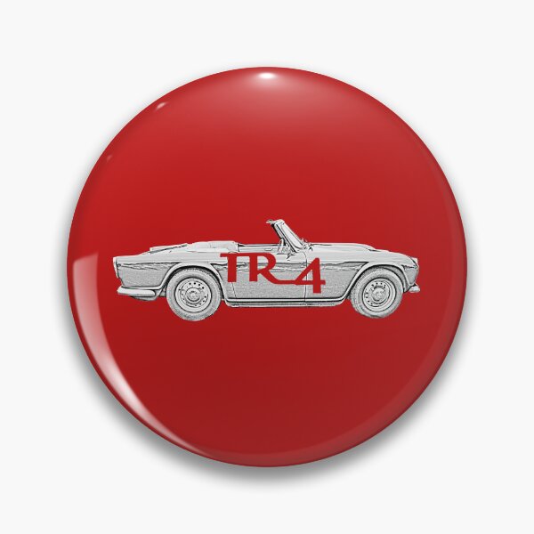 Item preview, Triumph TR4 1960s classic car side view monochrome with emblem designed and sold by soitwouldseem.