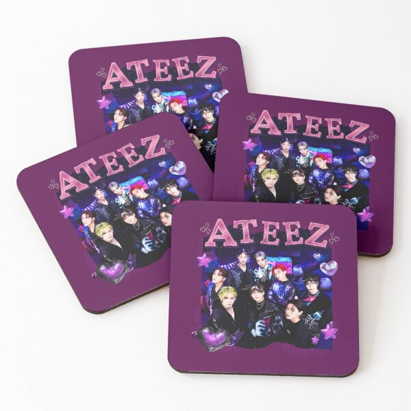 Item preview, ATEEZ Purple Collage: Vibrant Kpop Group Art designed and sold by AJUNICE STUDIO.