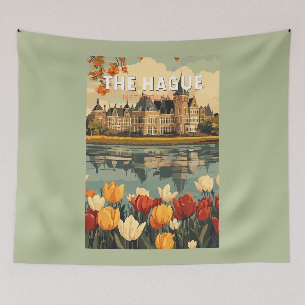 Item preview, The Hague Netherlands Travel Art Vintage designed and sold by KrisSidDesigns.