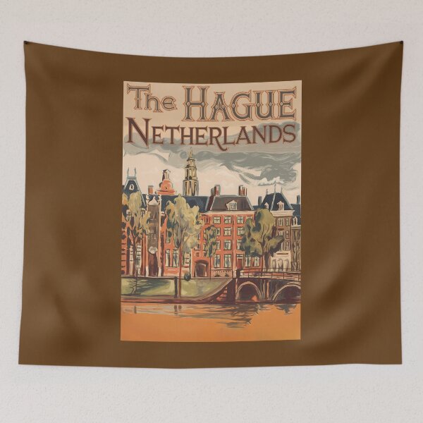 Item preview, The Hague Netherlands Illustration Travel Art Vintage designed and sold by KrisSidDesigns.