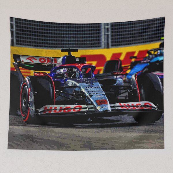 Item preview, Daniel Ricciardo racing his 2024 F1 car during the Singapore Grand Prix abstract designed and sold by Rodissimus1984.