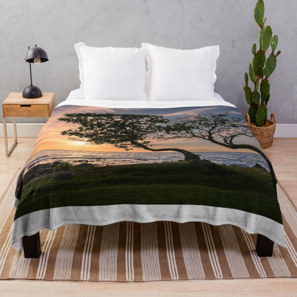 Item preview, Coastal sunset with tree silhouettes designed and sold by amcimages.