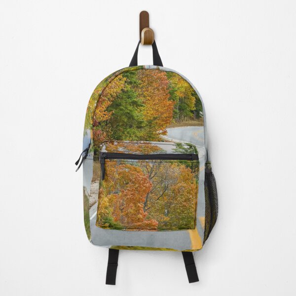 Item preview, Curvy road with stunning Autumn trees designed and sold by amcimages.