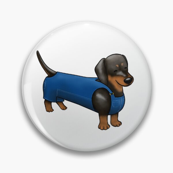 Item preview, Darling Dachshund in Dungarees designed and sold by Tessa Draws Stoof.