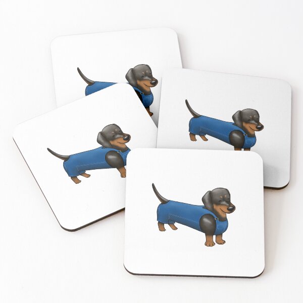 Item preview, Darling Dachshund in Dungarees designed and sold by Tessa Draws Stoof.