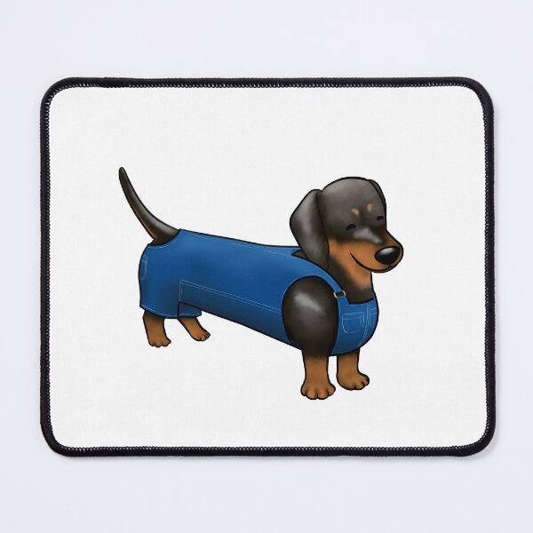 Item preview, Darling Dachshund in Dungarees designed and sold by Tessa Draws Stoof.