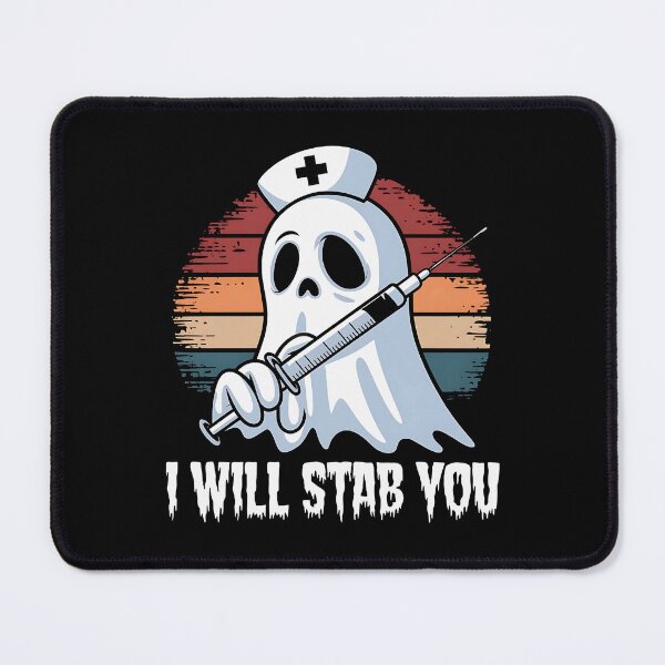Item preview, I will stab you t shirt, Ghost Nurse Halloween Vintage designed and sold by Hotshots Design.