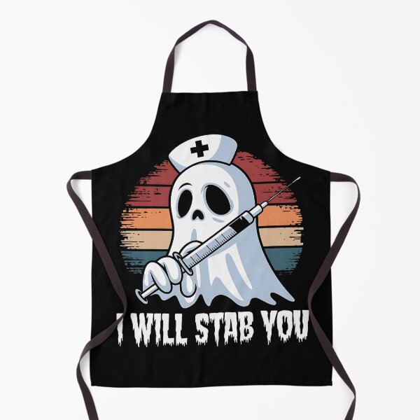 Item preview, I will stab you t shirt, Ghost Nurse Halloween Vintage designed and sold by Hotshots Design.