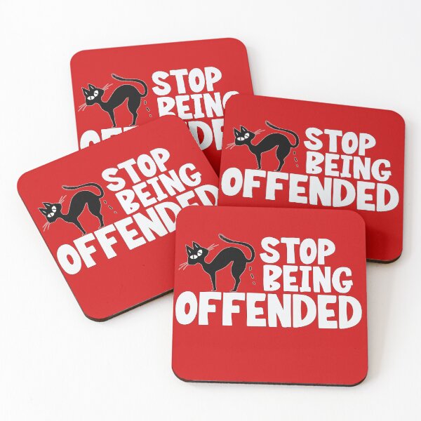Item preview, Stop being Offended Black cat designed and sold by AuroraXGreen.