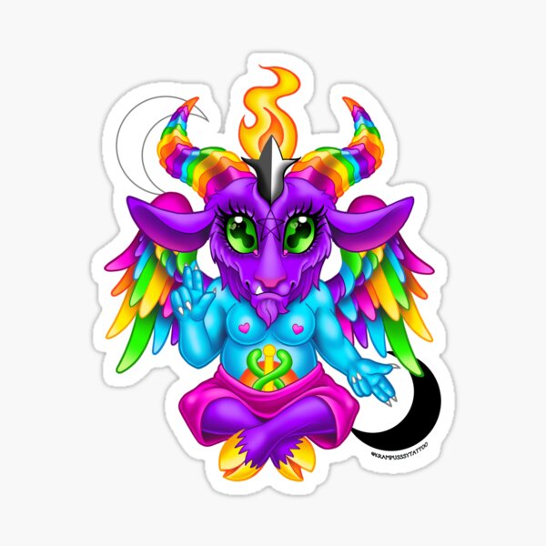 Neon Baphomet Sticker