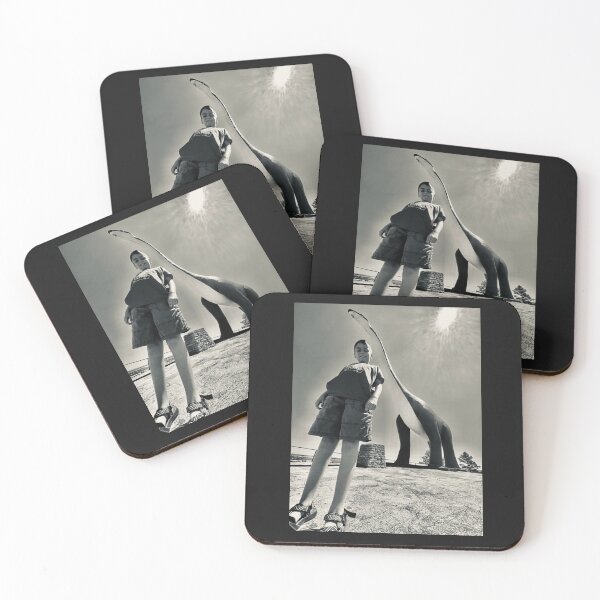 Item preview, Boy with dinosaur vintage black and white designed and sold by OwenEnterprises.