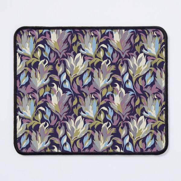 Item preview, Flowers abstract brush strokes olive green purple blue designed and sold by Alessandro Remo Mazzoni Remotextiles.