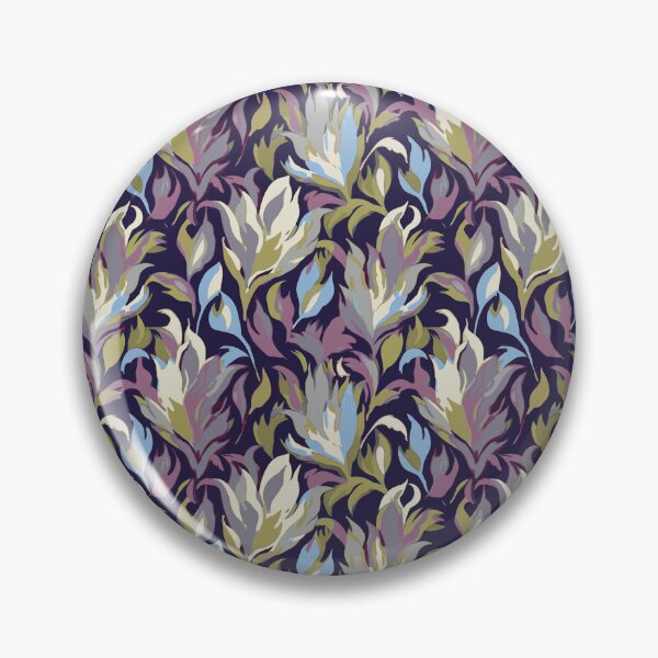 Item preview, Flowers abstract brush strokes olive green purple blue designed and sold by Alessandro Remo Mazzoni Remotextiles.