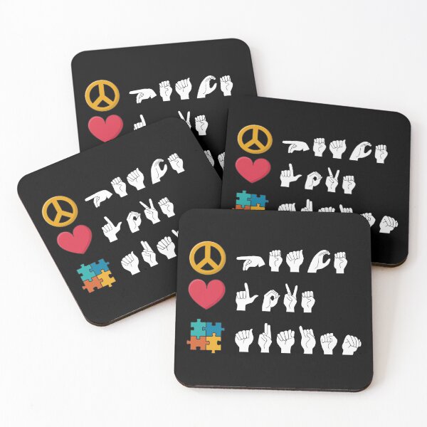 Item preview, ASL Peace Love Autism II designed and sold by Lemon Pepper.